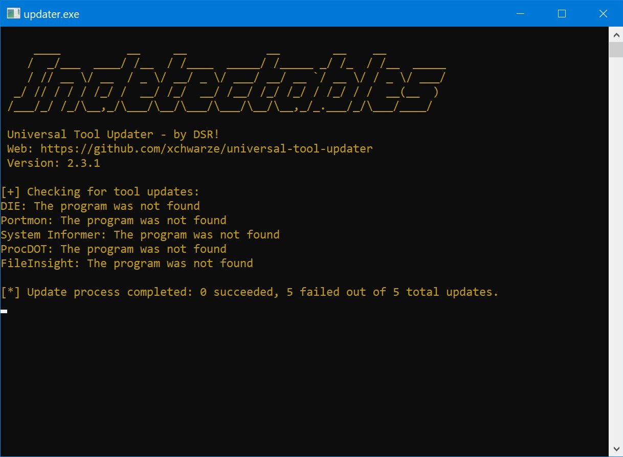 Universal Tool Updater версии 2.3.1