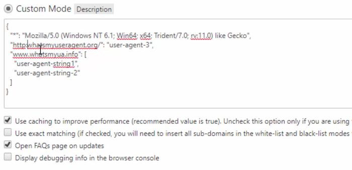 Менеджер и переключатель User-Agent версии 0.4.8
