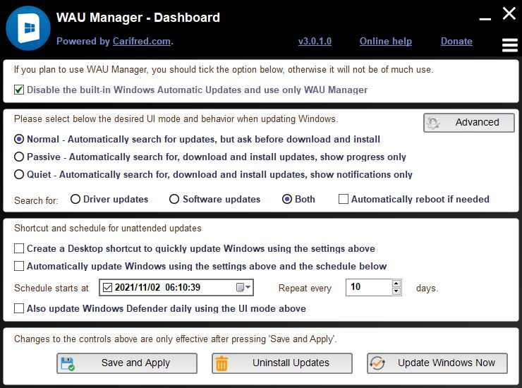 WAU Manager 3.7.0.0 и автоматические обновления Windows