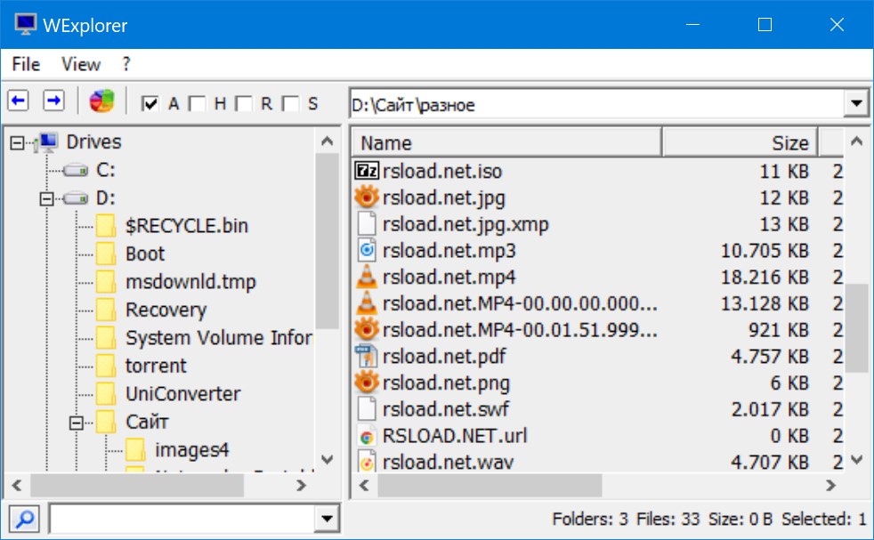 WExplorer версия 1.1.1.9 для 64-разрядных систем