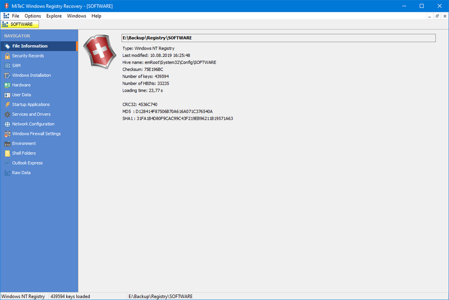 Восстановление реестра Windows версия 3.1.1