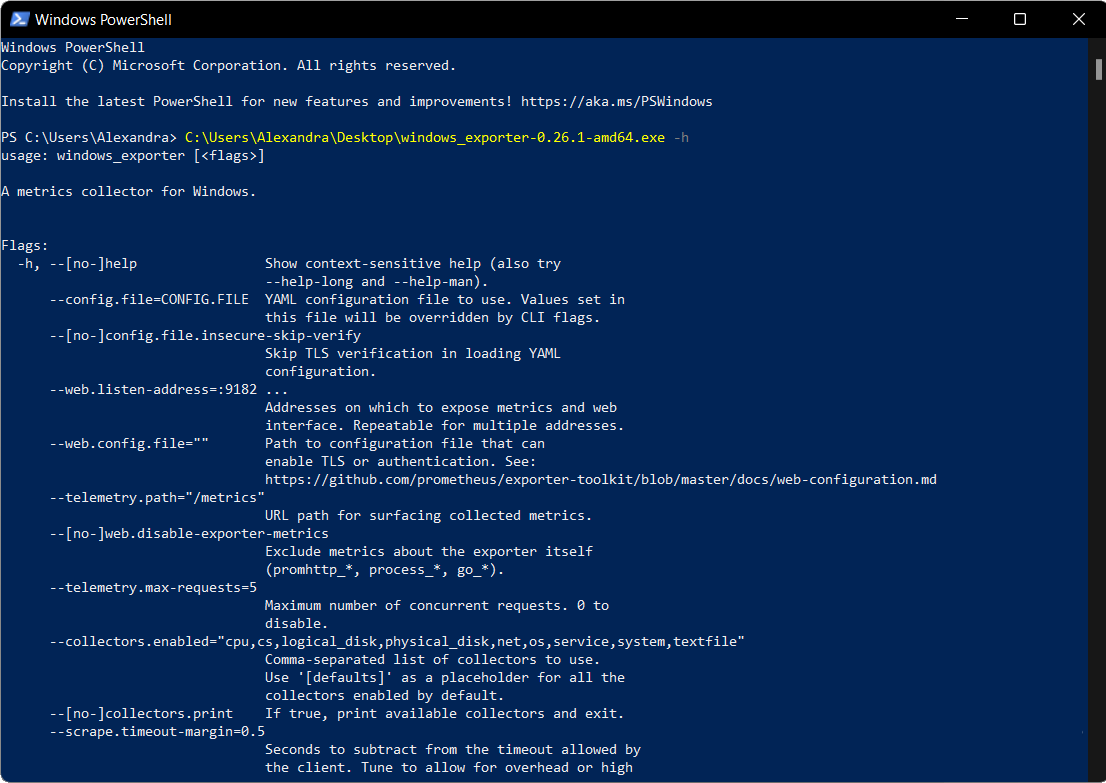 Windows Exporter версии 0.29.2 для 64-разрядной системы