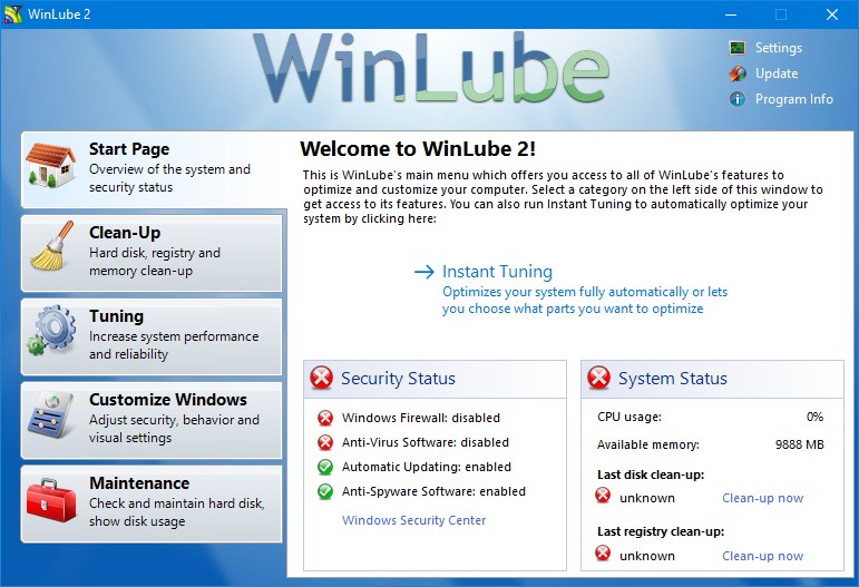 WinLube версия 2.07