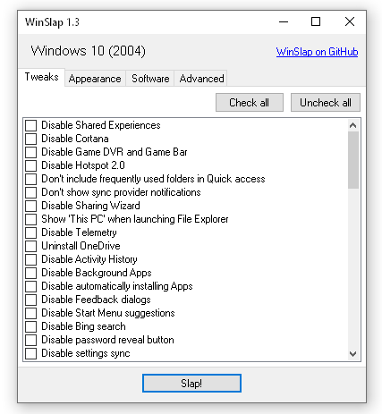 WinSlap версия 1.8