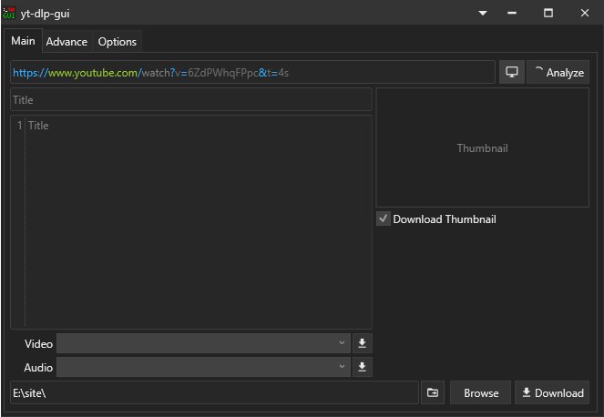 GUI для yt-dlp версии 2023.03.28
