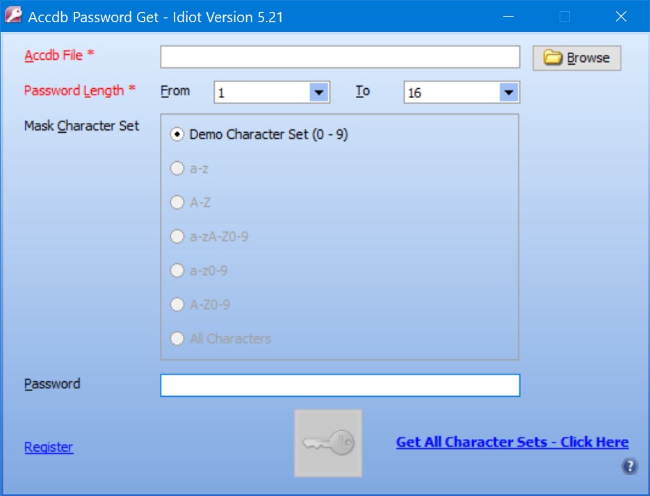 Получите пароль для файла Accdb с помощью Idiot 5.21.62.112