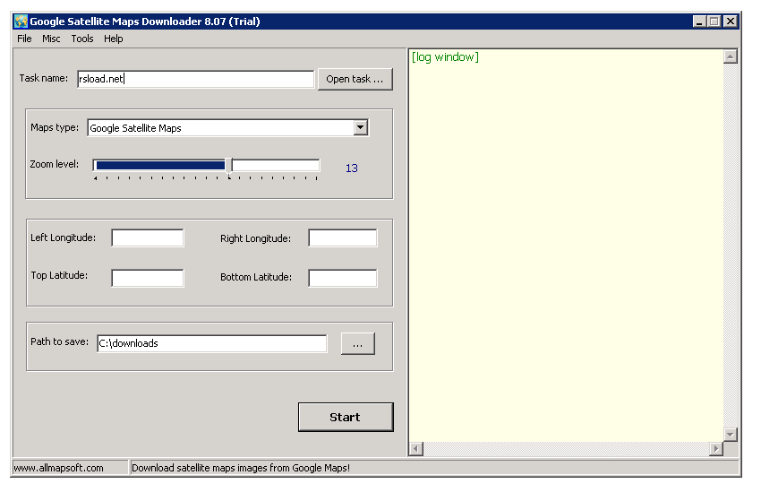 AllmapSoft Downloader для спутниковых карт Google версии 8.402