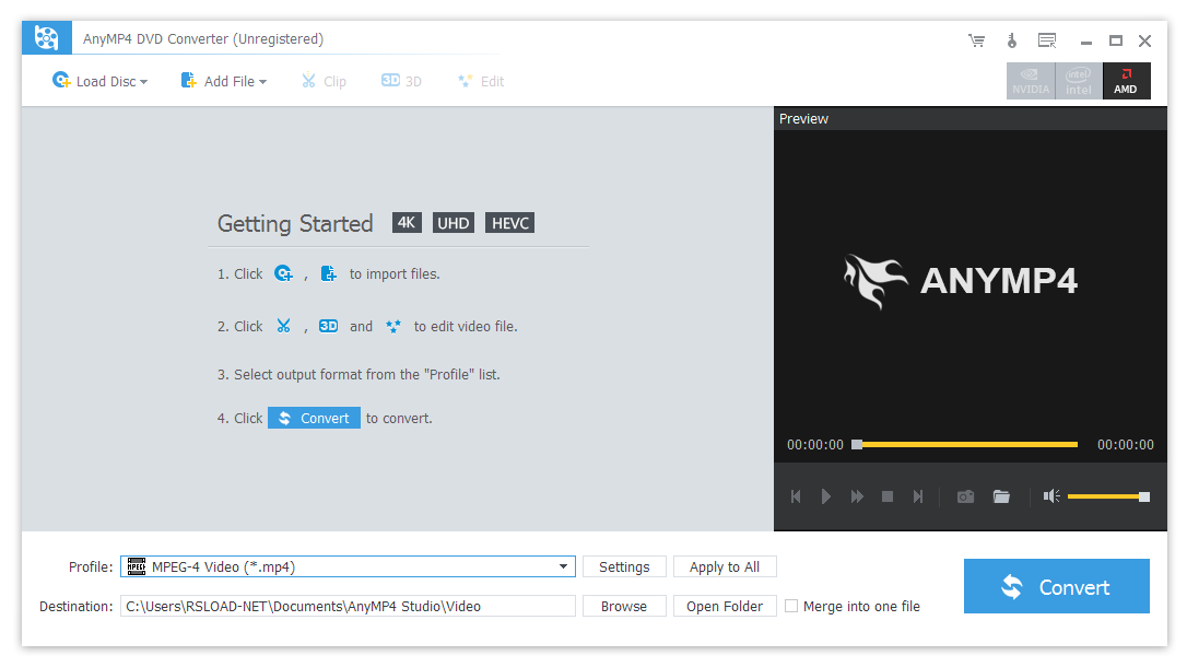 AnyMP4 DVD Converter 7.2.36 с портативной версией и переработкой / 8.2.12 для macOS
