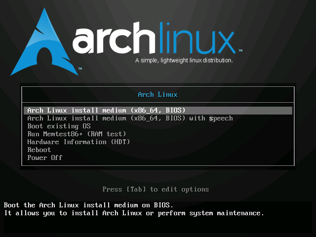 Arch Linux версия 2024.10.01