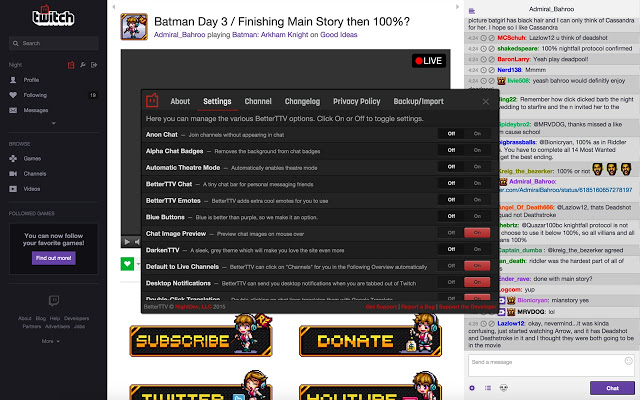 Better TTV версии 7.5.15 для браузера Chrome