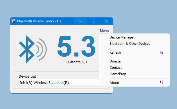 Поиск версии Bluetooth 1.5