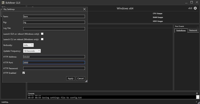 BzMiner версия 21.3.0 для x64