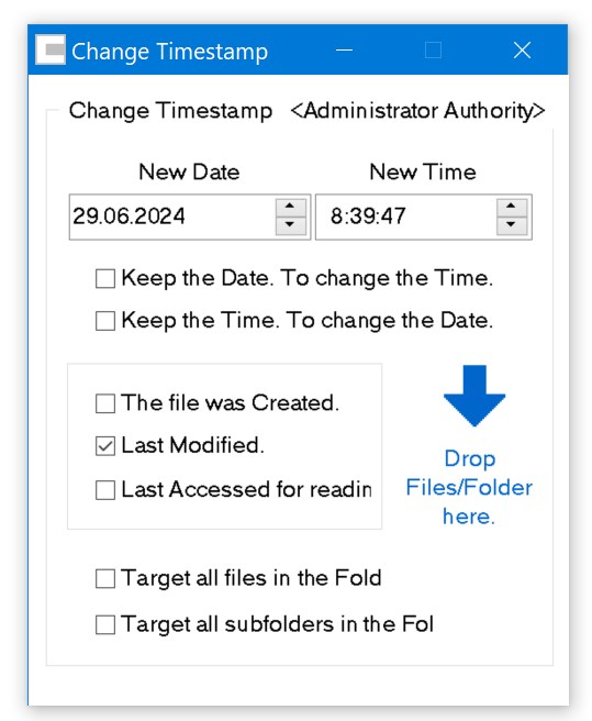 Изменение временных меток файлов и папок 1.00