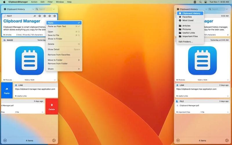 Менеджер буфера обмена 2.7.0 для macOS