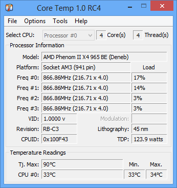 Core Temp 1.18.1 для x64: и переработанный пакет