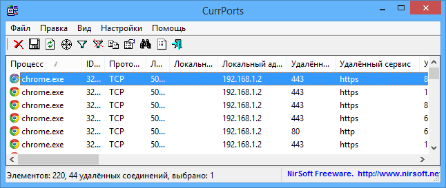 CurrPorts версии 2.76 для x64
