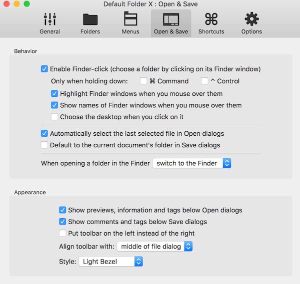 Default Folder X версии 6.1 для macOS
