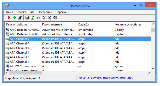 DevManView 1.80 для 64-битной системы