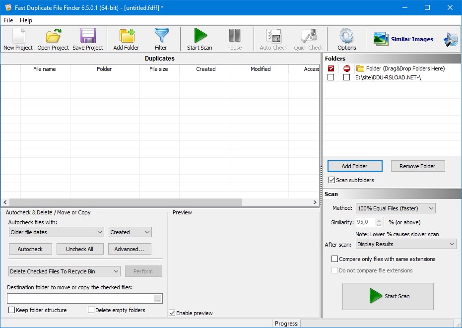 Быстрый поиск дубликатов файлов изображений-дубликатов