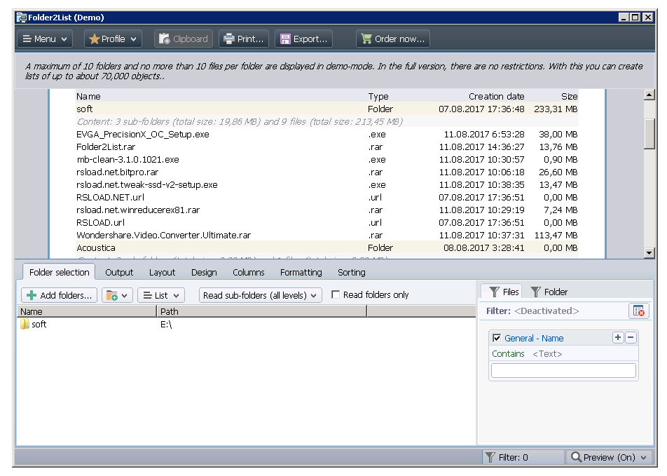 Folder2List 3.28.5 с русским интерфейсом — портативная версия и рэпак