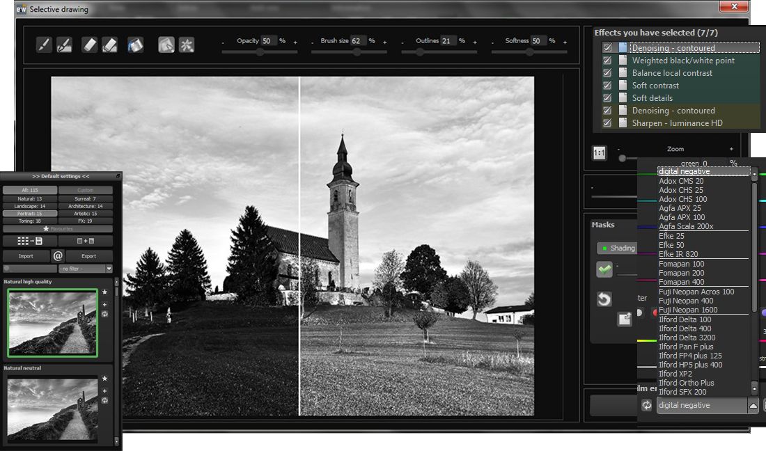 Franzis BLACK & WHITE Pro 8.25.04078 с русским интерфейсом, портативная версия и репак для macOS