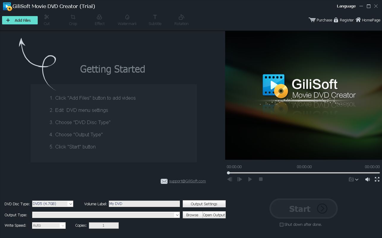 GiliSoft Movie DVD Creator версия 10.5