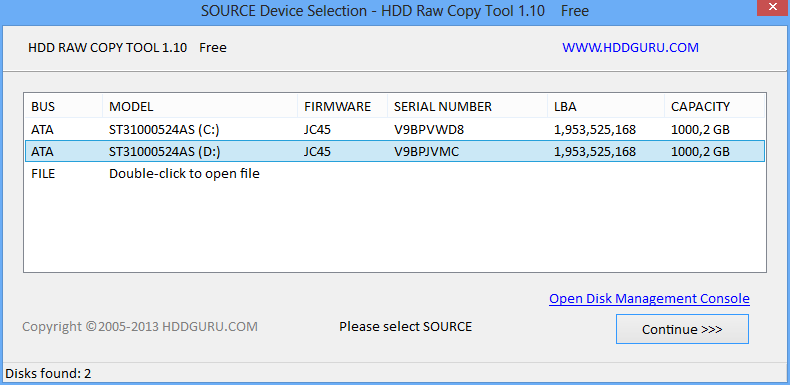 HDD Raw Copy Tool версии 1.20 и Портативная версия