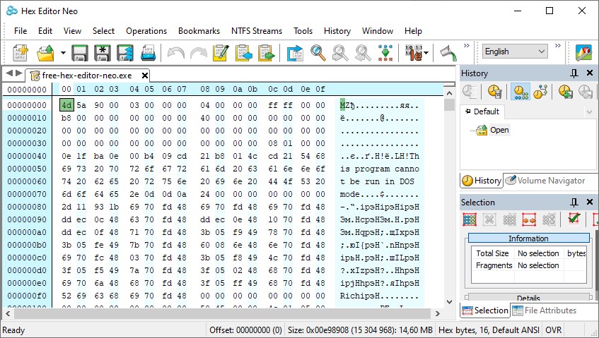 Hex Editor Neo 7.46.00.8715 с русским интерфейсом и портативная версия