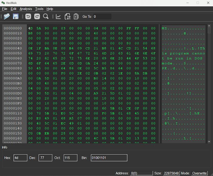 HexWalk версия 1.6.0 для 64-разрядных систем