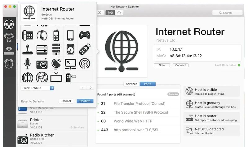iNet Network Scanner версия 3.0.4 для macOS