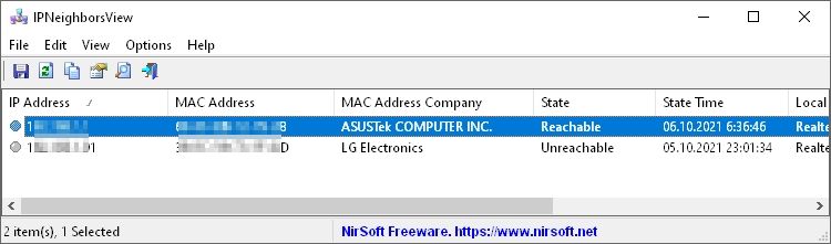 Обзор IPNeighborsView версии 1.02