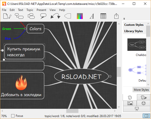 iThoughts версии 6.6 / 9.4 для MacOS