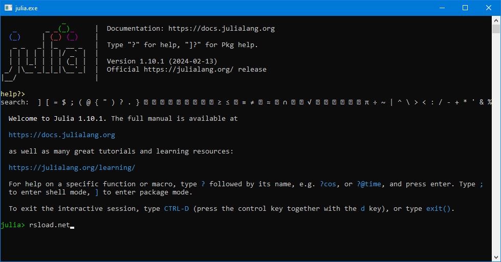 Julia Language 1.10.1 x64