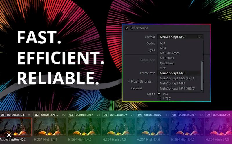Плагин кодека MainConcept 1.6 для DaVinci Resolve