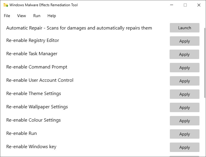 Malware Effects Remediation Tool 5.1