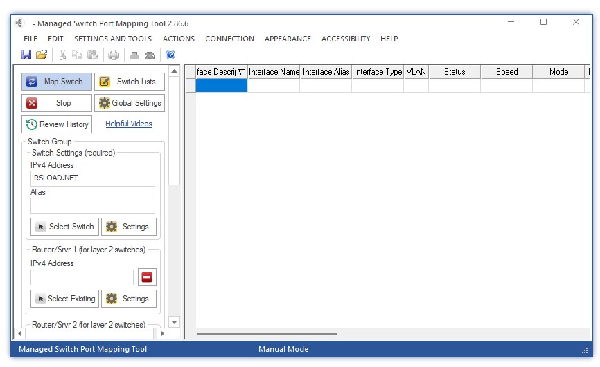 Инструмент для картирования портов управляемых коммутаторов 2.86.7