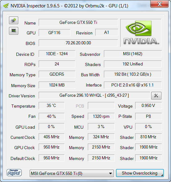 NVIDIA Inspector версия 1.9.8.7