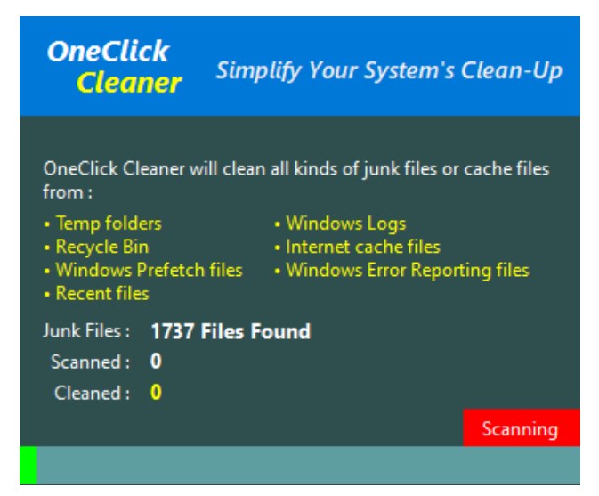 OneClick Cleaner версия 1.0
