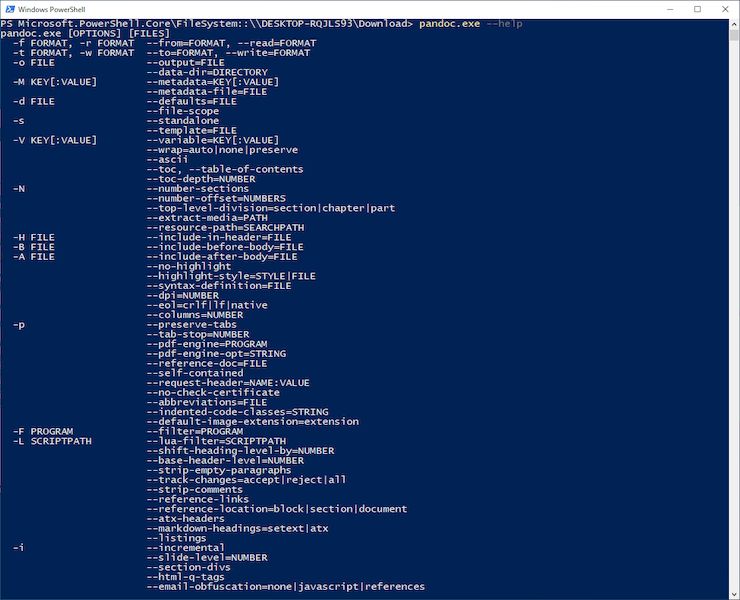 Pandoc версии 3.5 для x64