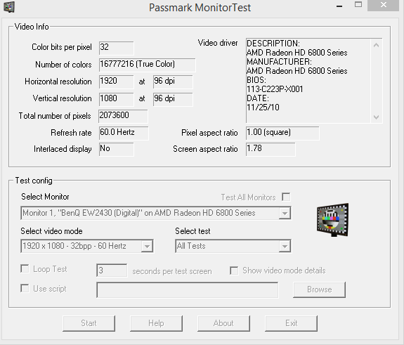 MonitorTest 4.0 Build 1002 от PassMark с портативной версией