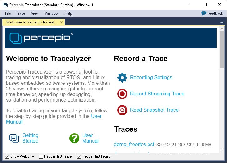 Percepio Tracealyzer до версии 4.8.1.13174