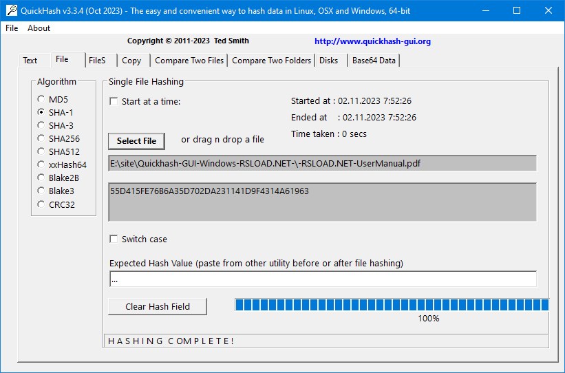 QuickHash 3.3.4 с портативной версией