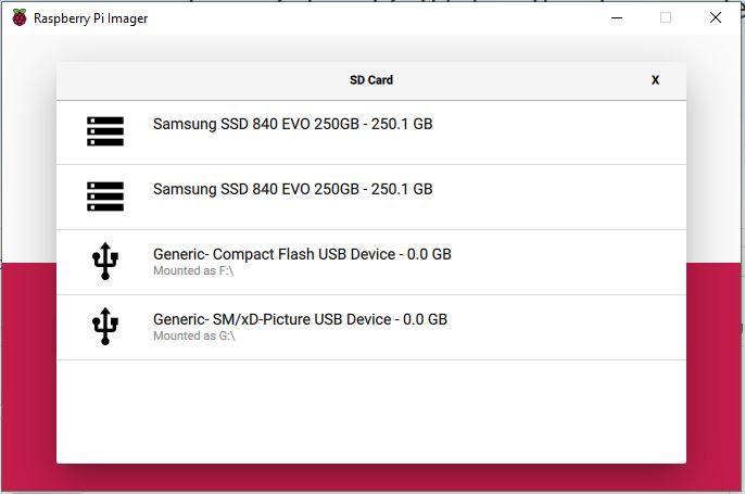 Raspberry Pi Imager версии 1.8.5
