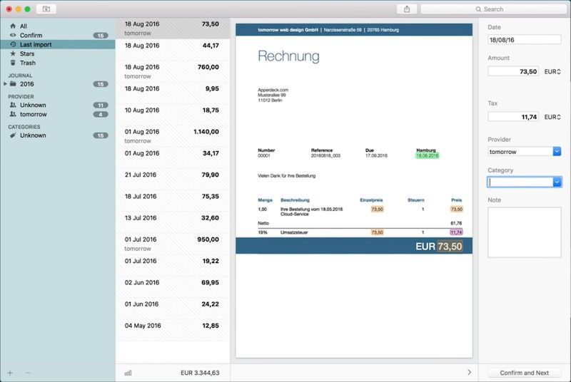 Receipts для macOS версии 1.14