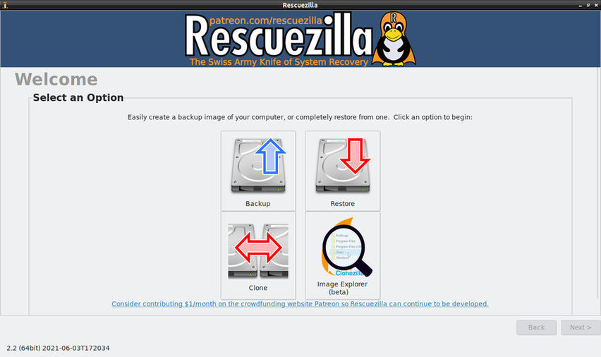 Rescuezilla 2.5.1 для 64-разрядной системы