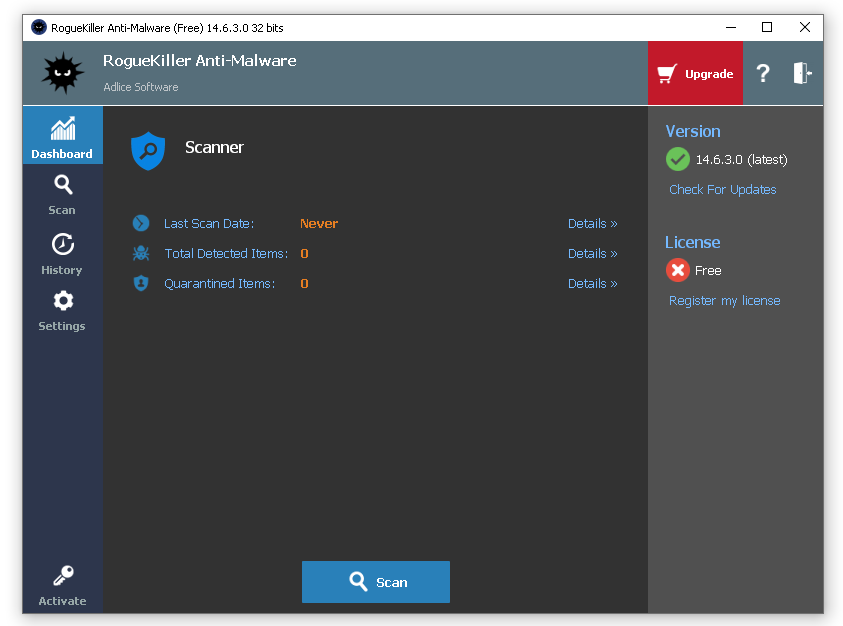 RogueKiller Anti Malware Premium 15.12.1.0 + Бесплатная версия + x64 / RogueKillerCMD 4.6.0.0