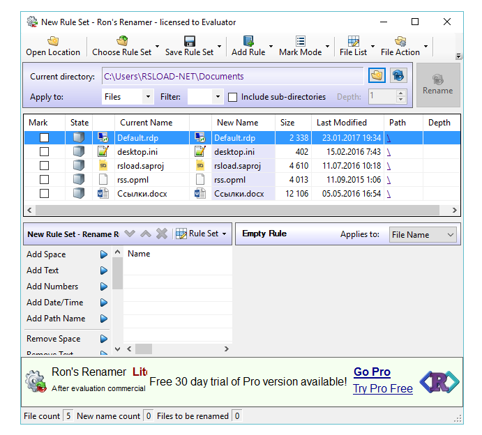 Rons Renamer Pro версия 2023.8.11.1527
