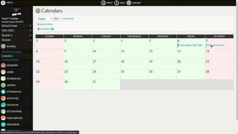 RosarioSIS до версии 11.8.6