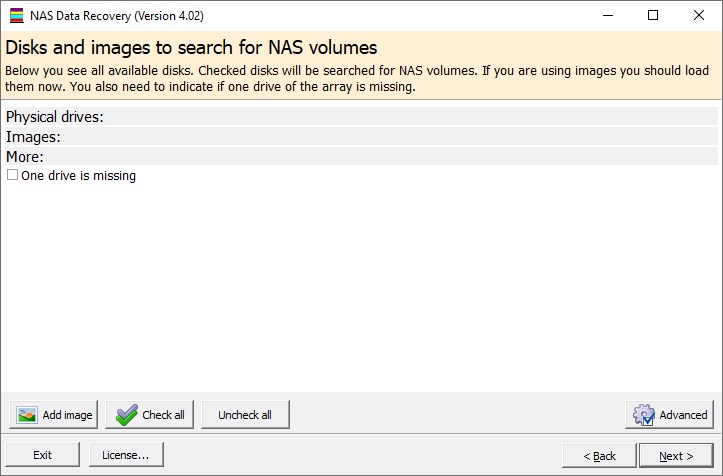 Восстановление данных NAS Runtime 4.04