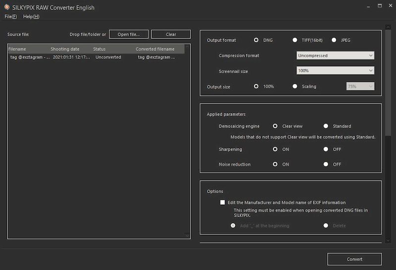 SILKYPIX RAW Converter 1.0.11.0 x64 и Портативная Версия